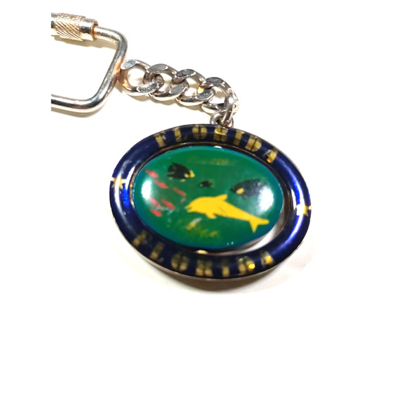 Florida Spinner Keychain Sail Boats Dolphins Ocean - Picture 4 of 7
